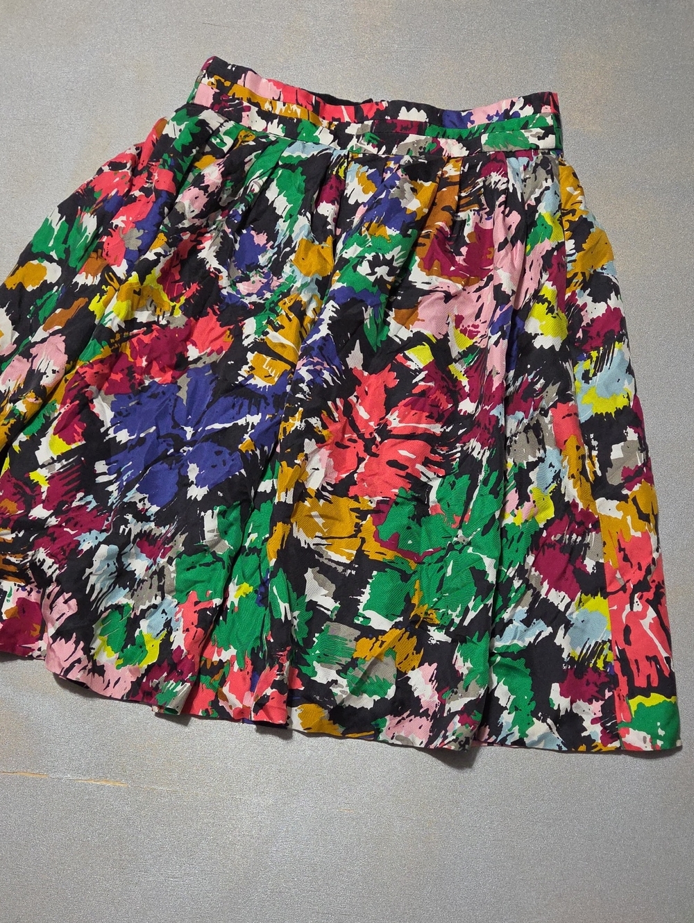 J. Crew Multicolor Floral Circle Skirt 100% Silk